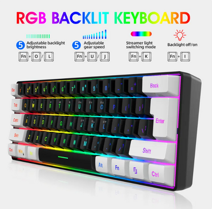 Compact 61-Key Wired Membrane Keyboard