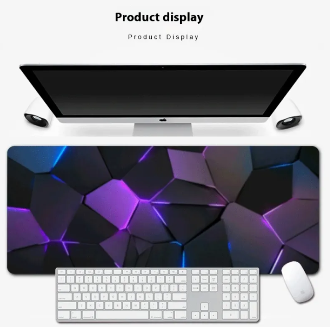 Extended Gaming Mouse Pad with Line Design