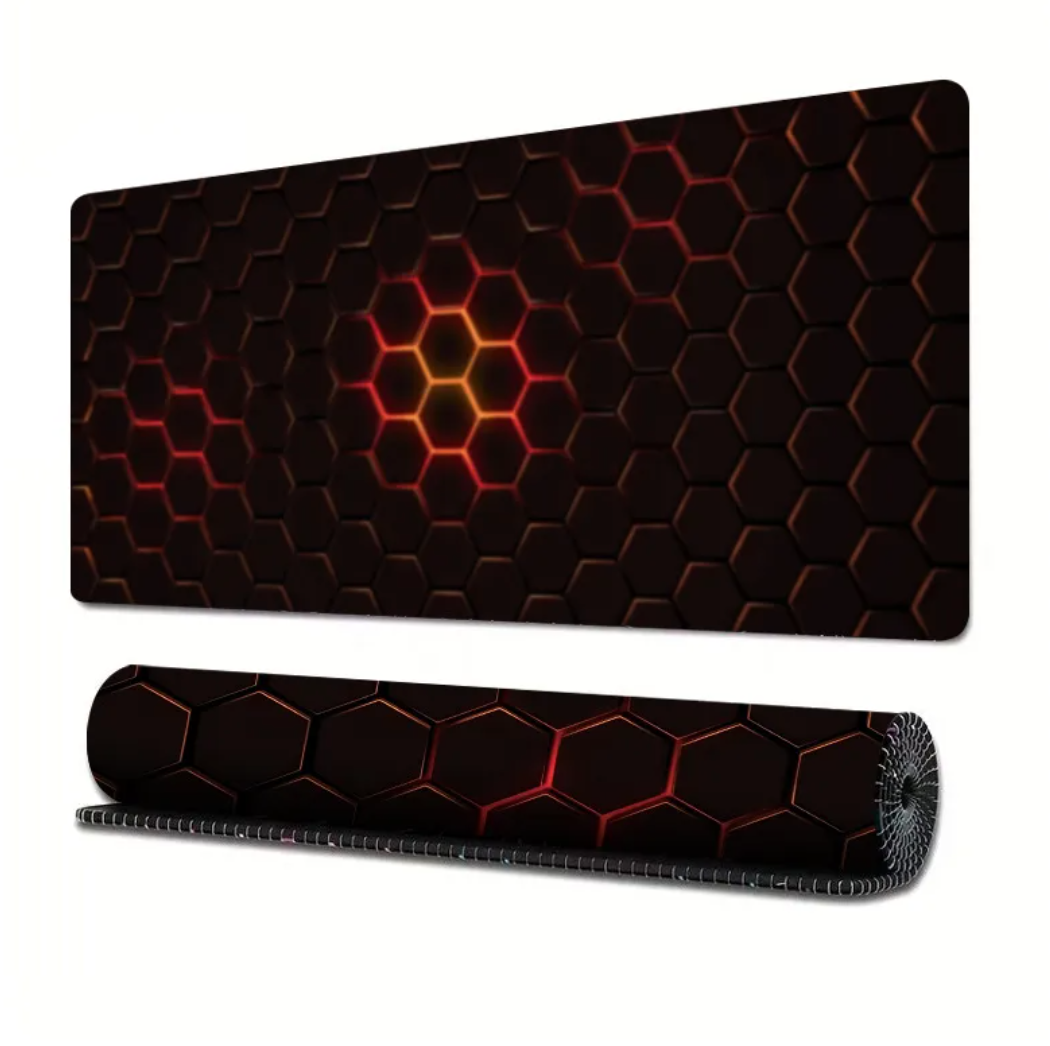 Extended Gaming Mouse Pad with Line Design